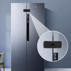 CLYMENE French Door Fridge Lock - Childproof & Adjustable for Kids Safety - Easy Install Cabinet Latch (Black)