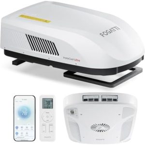 FOGATTI 16K BTU RV Air Conditioner | Low Profile Rooftop AC Unit with Heat Pump & WiFi | Quiet, Easy Install, Non-Ducted